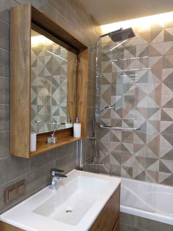 Bathroom with Custom Tiles